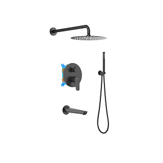 SET БЕТТА  душевой комплект 3 режима черный матовый Aquatek AQ1173MB купить