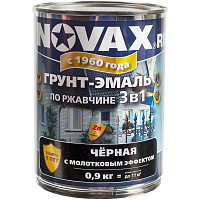 Грунт-эмаль по ржавчине GOODHIM NOVAX с молотковым эффектом черная 39245 0.9 кг