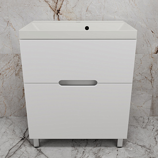 Тумба напольная Матис 70 Белый матовый 2 ящика с умывальником ASTI 70 жасмин Style Line ЛС-00002442/СС-00002472 купить