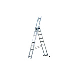 Лестница 3-секционная универсальная алюминиевая STAIRS 3*9 ступеней АL309