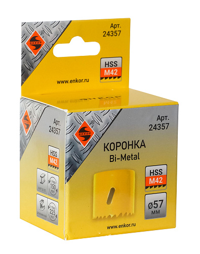 Коронка универсальная Энкор Bi-Metal ф57мм М42 (HSS-Co 8%) (24357) купить