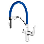 Смеситель для кухни с гибким изливом Lemark Comfort LM3074C-Blue
