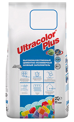 Затирка для плиточных швов MAPEI Ultracolor Plus 111 6011102 светло-серый (2кг) купить