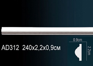 Молдинг из полиуретана гладкий AD312 ARTFLEX купить