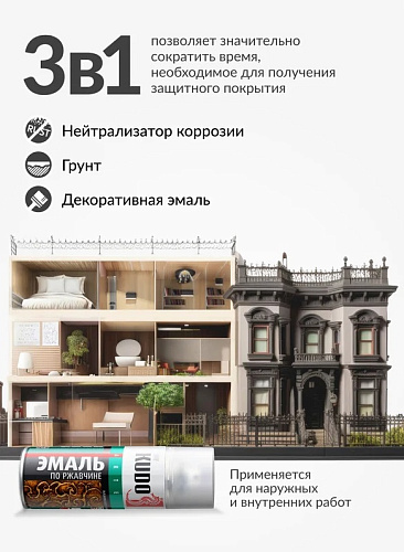 Эмаль аэрозоль по ржавчине Kudo молотковая Серебристая купить