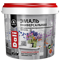 Эмаль универсальная акриловая полуматовая RAL 9005 черная Dali (0.9кг) 