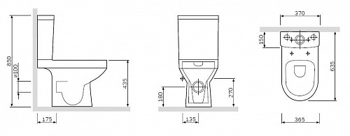 Унитаз-компакт AM.PM Spirit V2.0 FlashClean C708600WH с сиденьем C707858WH с микролифтом белый глянец купить