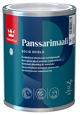 Краска алкидная Tikkurila Panssarimaali для металлических крыш Белая полуглянцевая 0.9 л купить