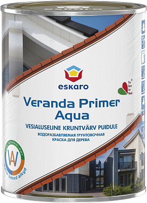 Краска грунтовочная для дeревa Eskaro Veranda Primer Aqua база А ESG001 (2,7л) купить
