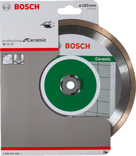 Алмазный диск Bosch 180*25.4*1.6 Standard for Ceramic плитка,к/гранит,мрам сплошной(мокрый) (2608602536) купить