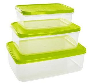 Комплект контейнеров для продуктов 0.5л+1л+1.5л прямоугольные купить