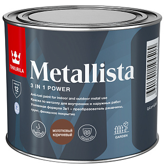 Краска по ржавчине Tikkurila METALLISTA молотковый коричневый 0.4 л купить