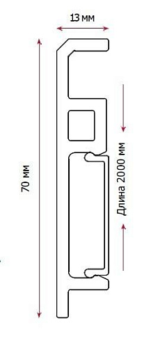 Плинтус Luxe Дуб рыцарский 13*70*2000мм Aberhof  купить