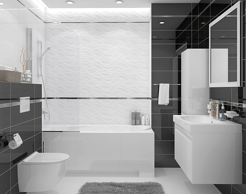 Бордюр металлический, серебро глянцевое, 1.6*60см Ceramica Classic купить