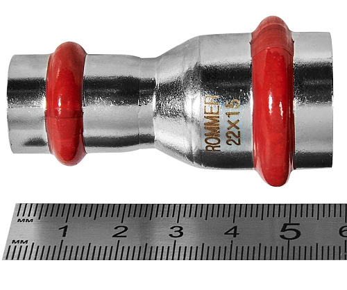 Муфта переходная ВПр 22*15 прессовая нержавеющая сталь Rommer RSS-0018-002215 купить
