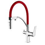 Смеситель для кухни с гибким изливом Lemark Comfort LM3074C-Red Смеситель для кухни с гибким изливом Lemark Comfort LM3074C-Red