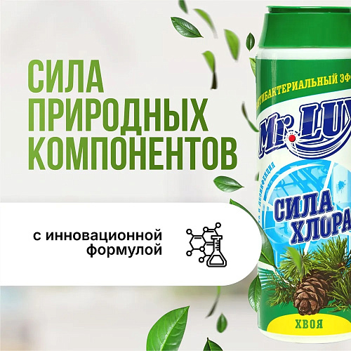 Чистящий порошок  Mr.LUXE Сила хлора 480г хвоя купить