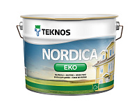 Краска водоразбавляемая Teknos Nordica Eko для домов Белая глянцевая 9 л