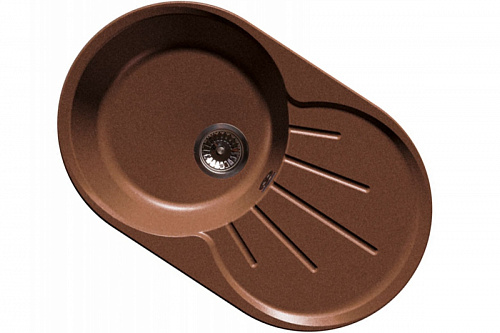 Мойка кухонная GranFest RONDO GF-R-750L овальная с крылом 746*455мм терракот купить