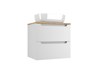 Тумба подвесная со столешницей Бали 70 и раковина MODUO 50 SQUARE Style Line ЛС-00002338 БЕЛЫЙ СОФТ купить