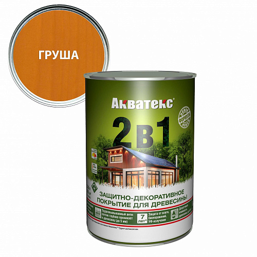 Покрытие защитно-декоративное для дерева "2 в 1" груша Акватекс 18104 (0.8л) купить
