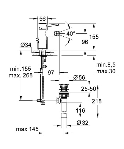 Смеситель для биде BauClassic цвет хром GROHE 32864000 купить