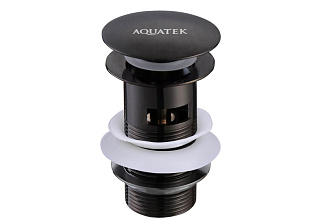 Набор сливной для раковины Push-open с переливом матовый черный Aquatek AQ6001MB купить