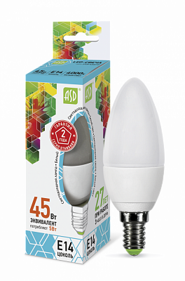 Лампа светодиодная ASD LED-С37 E14 4000К 5Вт купить