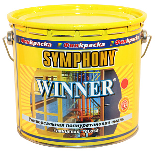 Эмаль полиуретановая универсальная Symphony WINNER глянцевая белая база А (2.7л) купить