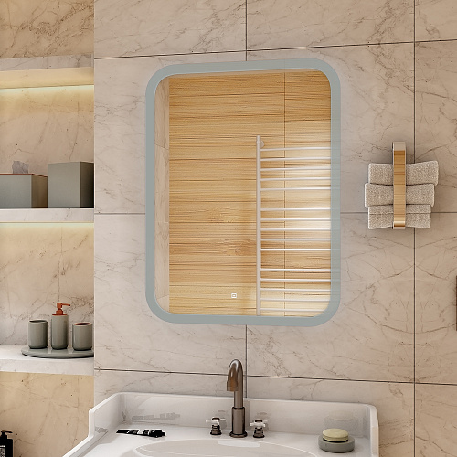 Зеркало Континент Glamour 50*70см LED подсветка, антизапотевание, сенсор ЗЛП490 купить