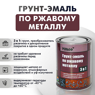 Грунт-эмаль 3 в 1 по ржавому металлу голубой РЕЛЬЕФ (1л) купить