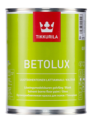 Краска органоразбавляемая для полов Tikkurila Betolux Белая глянцевая (0.9л) купить
