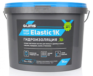 Герметик ВодоStop Elastic 1K мастика для внутренних работ 14кг Глимс купить
