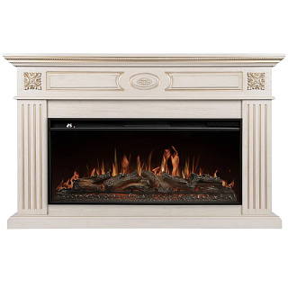 Каминокомплект очаг Aurora RTFP/P-AR40LS и портал Siena 42/40/36 слоновая кость с золотом Royal Thermo set RTFP/P-AR40LS+Sie купить