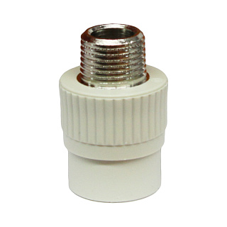 Переходник с металлической наружной резьбой  20*1/2" полипропилен FV-plast 215020 купить