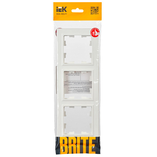 Рамка 3-местная BRITE РУ-3-БрБ BR-M32-K01 IEK 8256191 белый купить