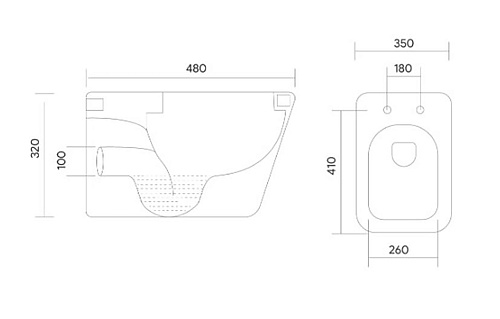 Унитаз подвесной ДЕЛЬТА безободковый 480*350*320мм плавное закрытие Aquatek AQ1911-00 купить