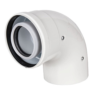 Отвод 90 конденсационный D60 п-м /100 п-м коаксиальный Rommer RCA-8610-010090 купить