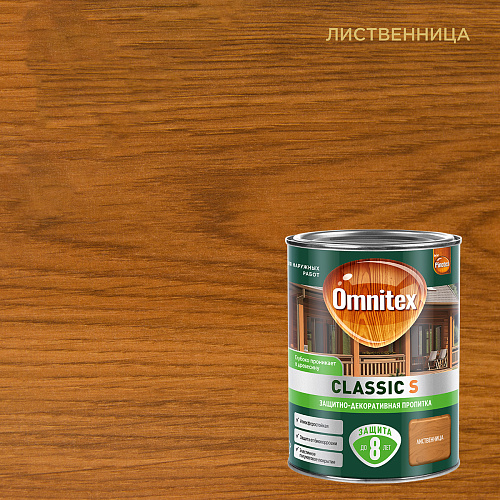 Пропитка защитно-декоративная Omnitex Classic S by Pinotex лиственница 0.9л 50037202 купить