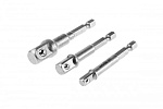 Набор переходников для торцевых головок (3шт) E1/4" - 1/4",3/8", 1/2"