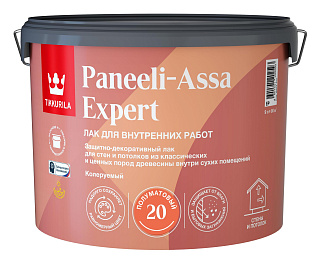 Лак интерьерный Tikkurila PANEELI-ASSA EXPERT полуматовый бесцветный база EP (9л) купить