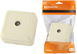 Розетка Ладога ТВ простая SQ1801-0026 10А IP20 слоновая кость TDM 84203 купить