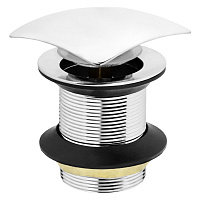 Клапан донный для умывальника без перелива квадратный 1 1/4" WaterProf ИС.110755 белый