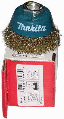 Щетка-крацовка чашечная для УШМ Makita 60мм сталь с латунным покрытием D-39746 купить