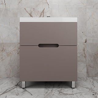 Тумба напольная Матис 70 тауп темный 2 ящика с умывальником ASTI 70 белый Style Line ЛС-00002436/СС-00002466 купить