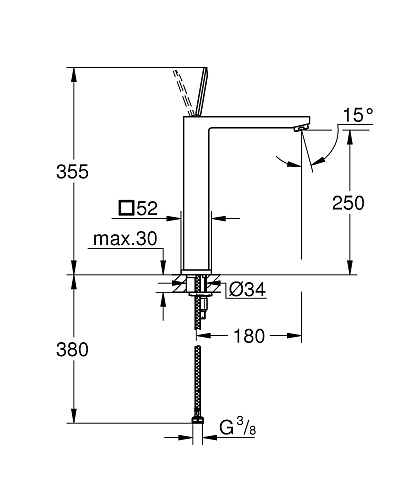 Смеситель для раковины Eurocube Joy свободностоящий цвет хром GROHE 23661000 купить