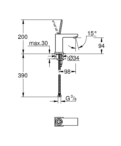 Смеситель для раковины Eurocube Joy цвет хром GROHE 23656000 купить