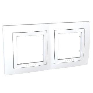 Рамка Schneider Unica MGU2.004.18 белый 2-местная купить