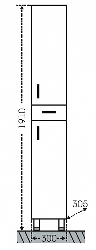 Шкаф-колонна СаНта 30 (с 1 ящиком)  30*181*30.5 см купить