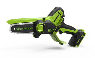 Цепная мини пила аккумуляторная Greenworks GD24CSMNX (1/4"-1.1-32) сумка 24В шина-15см б/щет 1акк*2.0а/ч+з/у (2008707UA) купить